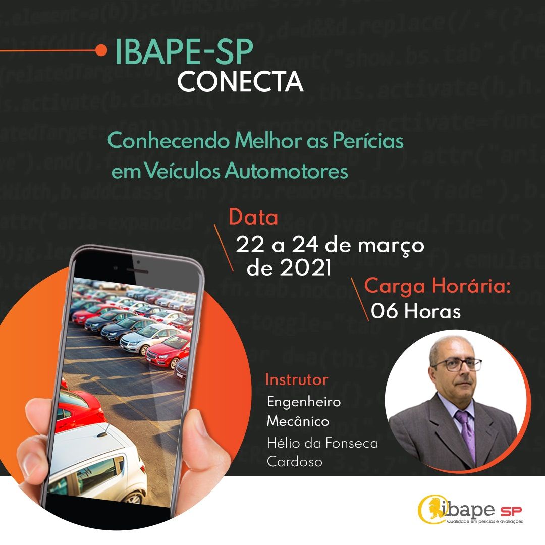 Perícia em veículos automotores é tema de curso na plataforma de EAD do Ibape-SP