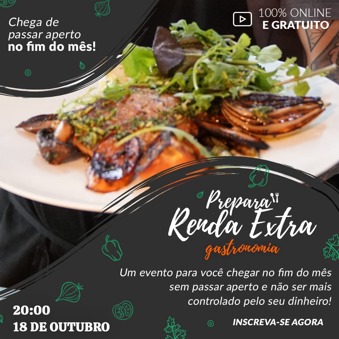 Renda Extra: PreparaTODOS disponibiliza aula online gratuita de gastronomia