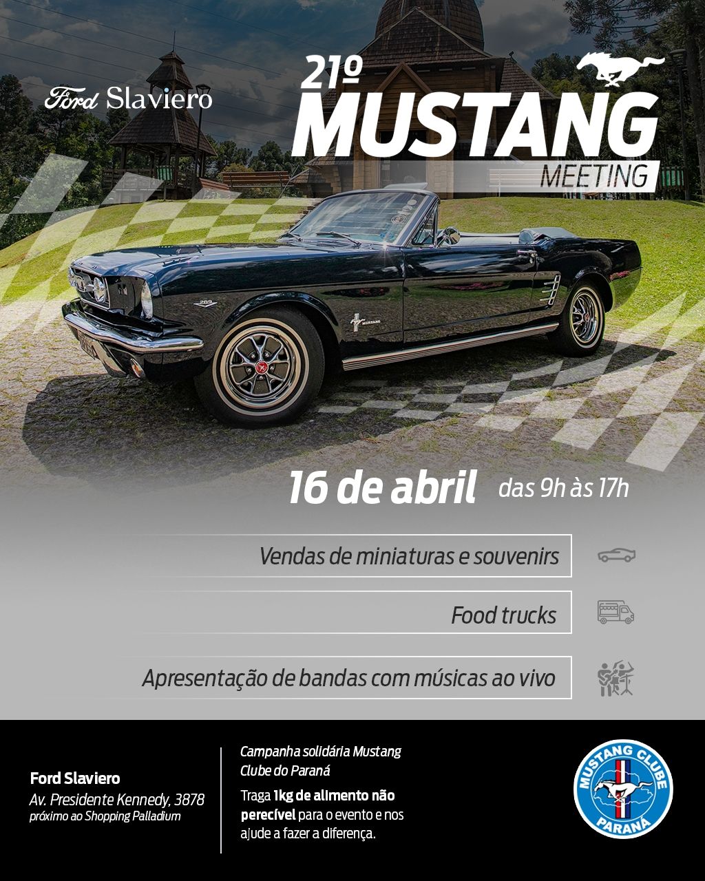 Mustang Meeting: evento com exposição de 60 carros realiza campanha solidária